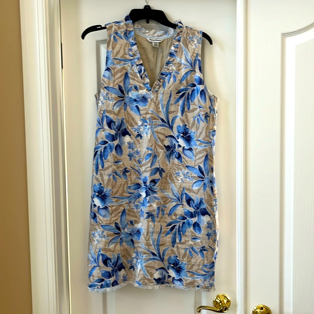 Tommy Bahama chambray ruffle dress